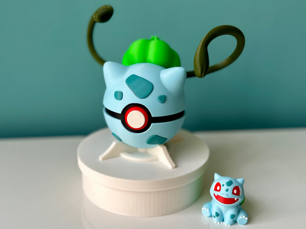 Pokébola Funcional Bulbasaur impressa em 3D